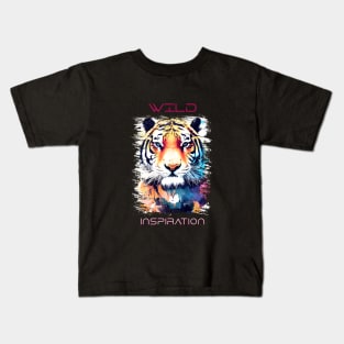 Tiger Wild Nature Animal Colors Art Painting Kids T-Shirt